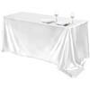 Highdi Tovaglia in Raso Rettangolare, Tovaglia Tavolo Esterno Quadrata Tovaglia Elegante Antimacchia per Matrimonio Hotel Banchetto Compleanno Feste (152x213CM,Bianco)