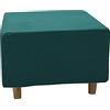 Highdi Copri Pouf Quadrato Elasticizzato, Spandex Copertura Dell'Ottomano Tinta Unita Copri Poggiapiedi Poltrona per Soggiorno, Morbido Lavabile Fodere per Sgabello (XL,jacquard verde lago)