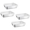 Generisch Set di 4 contenitori per salsicce per frigorifero, per salsicce, formaggio, alimenti con coperchio trasparente, in acciaio inox, per formaggio, carne