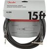Fender Cavo Serie Professionale, 15ft, 22 AWG, 95% Schermatura OFC a Spirale, Guaina Nera in PVC Flessibile, Connettori Nichelati, Garanzia a Vita