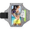 GlasFlength Bracciale sportivo universale per cellulare da jogging con custodia per cellulare per iPhone 15/14/13/12/Samsung Galaxy S24/S23 Huawei Xiaomi (bianco grigio canapa)