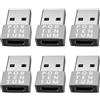 PORTENTUM Adattatore USB a USB C 6X - Velocità 480MB - Lo zinco premium consente ad alta resistenza al calore - Adattatore USB a USB C con soli 4 grammi