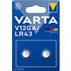 Varta Pile a Bottone Alcaline V12GA/LR43 (Confezione da 2)