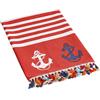 Baroni Home Telo Mare e Pareo con Nappe Colorate 80% Cotone 20% Poliestere, Telo Hammam Multiuso per Spiaggia, Yoga e Piscina Super Assorbente, Asciugatura Rapida, Ancore Rosse 170x90 cm