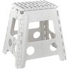 Baroni Home Sgabello pieghevole, portata 130 kg, Panchetto per cucina ultra-resistente, Sgabello Salvaspazio per bagno, giardino, bambini e adulti, 29x22x39 cm, L Bianco