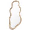 Baroni Home Specchio da Parete Design con Cornice Ondulata in Plastica color Sabbia, Specchio Decorativo Moderno per Soggiorno, Bagno, Camera e Ingresso, 35x76 cm