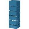 Baroni Home Portaombrelli Design Moderno Porta Ombrelli in Metallo Geometrico con 2 Gancini e Vaschetta Scolapioggia Rimovibile 15,5x15,5x49 cm Blu