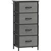 HOMCOM Cassettiera in tessuto con 4 cassetti, 4 tasche e 2 ganci, 45x30x94,5 cm, grigio | Aosom Italy