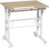 HOMCOM Scrivania sit-stand regolabile con ruote e piano inclinabile, 70x60 cm, marrone | Aosom Italy