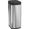 HOMCOM Pattumiera automatica 50 L con sensore di movimento, a batterie, argento | Aosom Italy