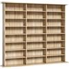 HOMCOM Mobile libreria per 1032 CD o 594 DVD con 24 scomparti e 18 ripiani regolabili, rovere | Aosom Italy