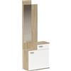 HOMCOM Mobile ingresso con specchio, scarpiera, seduta e cassetto, 61x30x170 cm, bianco | Aosom Italy