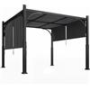 Outsunny Pergola da giardino 3x3 m con tenda scorrevole e struttura metallica, grigio scuro | Aosom Italy