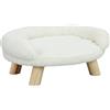 PawHut Cuccia divanetto sfoderabile per cani e gatti con schienale, 47x40x20 cm, crema | Aosom Italy