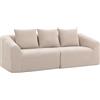HOMCOM Divano 3 posti Cloud in chenille con seduta extra larga, molle e 3 cuscini, beige | Aosom Italy