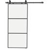 HOMCOM Porta scorrevole esterna muro in vetro satinato con soft-close, 91.4x203.2 cm | Aosom Italy