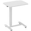 HOMCOM Scrivania a C regolabile in altezza con 4 ruote, 65x48x73-110 cm, bianco | Aosom Italy