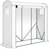 Outsunny Serra in telo con finestre a rete e porta avvolgibile, 200x75x188 cm, bianco | Aosom Italy