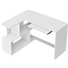 HOMCOM Scrivania angolare a L con piano tastiera e 4 scomparti, 120x100x76 cm, bianco | Aosom Italy