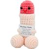 TAHJOS 1 Pezzi Pocket Hug Penis, Bambola Del Pene Portafortuna, Mini Simpatico Pene All'Uncinetto, Patate Positive, Regalo Divertente Per Uomini, Piccolo Regalo Per Uomini E Donne(Rosa)