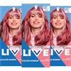 Schwarzkopf LIVE Colour Moment - Colore semi-permanente per capelli 025 Dusty Rose (3 x 142,5 ml), colorante per colori intensi o pastellati, fino a 15 lavaggi, con balsamo per la cura