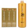 only professional Tintura per Capelli Senza Ammoniaca 3x100 ml + Ossidante 1000 ml (6%) - Colorazione Professionale con Cheratina e Olio di Argan - Copertura Capelli Bianchi, Uso Salone e Casa (6 Biondo Scuro)