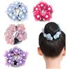 BQRKOTM 4 Pezzi Elastici per capelli con fiori per donne, con rose, elastici per capelli, con fiore, per coda di cavallo, fascia elastica per capelli