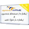 Dynamic-Wave Lavagna magnetica 120 x 90 cm con cornice in alluminio e portapenne a scorrimento, in 16 dimensioni, laccata, magnetica, con materiale di montaggio,