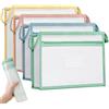Saituo Home 4 Pezzi Impermeabile Buste Plastica Zip, 4 Colori Cartelline Portadocumenti