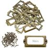 Ruidee 30 Pezzi Porta Etichette in Metallo 70x33mm Telaio Etichette Carte (Portaetichette Targhette con Viti) per Mobili, Cassetti, Armadietti, Libreria, Scheda Nome(IBQK-Bronze-70）