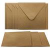 Glüxx-Agent 20 buste + biglietti pieghevoli quadrati - Set di biglietti in carta kraft personalizzabili - Biglietti pieghevoli vuoti 220 g/m² 13,5 x 13,5 cm - buste naturali 90 g/m² 14 x 14 cm