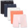 Calvin Klein Boxer da Uomo, 5 Pezzi, 000NB3794A, Multicolore (Nero/Snow Heather/Corallo Pop/Inchiostro/PO), S, Multicolore (Nero/Erica Neve/Corallo Pop/Inchiostro/po), S