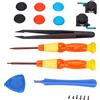 BONKZEBU Strumenti di Riparazione Multifunzionali per Gamepad Kit di Strumenti di Sostituzione del Joystick di Riparazione da 19 Pezzi Kit di di Touch Confortevole per Controller di Gioco SW