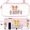BelugaDesign Corgi Boba Switch Bundle | Graziosa custodia per il trasporto Shell manopole per pollice compatibili con Nintendo Switch | Animal Dog Bubble Tea (pacchetto standard di swing, rosa)