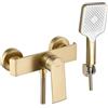 Rea - Rubinetto Doccia Hass Brush Gold Miscelatore Da Bagno In Ottone Monocomando Caldo E Freddo Regolabile (Oro Spazzolato) 14,5x19x13cm