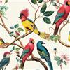 ICYEHAO Carta da Parati Uccelli e Fiori, 44 x 300 cm Carta da Parati con Pappagalli Pellicola Adesiva Parrots Fiori Albero Foresta Giungla Pellicola Adesiva per Mobili,Camera da Letto,Soggiorno,Bagno,Cucina