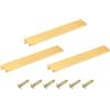 QUARKZMAN Maniglia Laterale Per Ante Da Incasso, 3 Pezzi 200mm / 7.87 Lega Di Alluminio Montaggio Posteriore Maniglie Nascoste Per Cassetti Cucina Casa, Oro