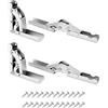 QWORK® Cerniere per mensole da 4 pezzi, cerniera pieghevole 90/180 gradi, cerniera per staffa da scrivania nascosta, con vite, per ante dell'armadio