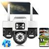 Calue 4G Camera di sorveglianza esterna senza fili,AOV 24/7,Quattro obiettivi/Camera solare/Batteria,4K telecamere di sorveglianza con scheda SIM,Visione vocturna,Allarme,Audio bidirezionale,Monitoraggio