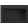 EVHOC Lavello Sopratop 79x51 cm 1 Vasca, Piletta Nera, Nero, DESIDERATA S | Lavandino in Kuarzite Vasca Unica, Made in Italy, Fascia Preforata, Accessori Per il Montaggio Inclusi