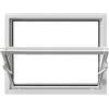 Framex Finestra in PVC, a Vasistas e a Battente, Bianca, 90 x 60 cm (900 x 600 mm), Vetro Singolo, Ideale per Ventilazione, Scantinati, stalle, lavanderie, senza necessità di manutenzione.