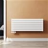 SUNXURY Radiatore di design a pannello, 465 x 1200 mm, orizzontale, a doppio strato, con connettore laterale multiblocco, bianco