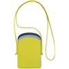 DUDU Porta Cellulare da Collo Donna in Pelle, Doppia Tasca Porta Smartphone, Tasca Porta Tessere, Tracolla Laccio Regolabile Lime