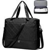 HPLQQ Borsone da Viaggio Donna Bagaglio a Mano Easyjet 45x36x20, Borsa Sportiva Borsone da Palestra con Scomparto per le Scarpe, Borsa da Weekend, Ospedale Parto, Danza,H02-Nero