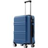 KONO Valigia Trolley Bagaglio a Mano 55x38x20 TSA (20, Blu Navy)
