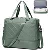 HPLQQ Borsone da Viaggio Donna Bagaglio a Mano Easyjet 45x36x20, Borsa Sportiva Borsone da Palestra con Scomparto per le Scarpe, Borsa da Weekend, Ospedale Parto, Danza,H03-Verde militare