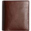 Harber London - Portafoglio bifold in pelle con protezione RFID, per 18 carte di credito e banconote, con tasca portamonete | Marrone scuro | Fatto a mano