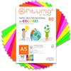 OFITURIA Fogli Colorati A5 80g, Confezione da 50 Fogli - Carta Colorata per Lavoretti, Stampante e Scrapbooking - Fogli A5 Colorati - Ideale Origami, Ufficio e Scuola (Surtido Fluor)