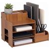 Relaxdays Portadocumenti, DIN A4, organizer scrivania, portariviste, ufficio, homeoffice, HLP 28x37x29 cm, marrone scuro