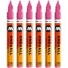 Molotow ONE4ALL 127hs # 225 marcatore, confezione da pezzi, 2 mm 2 mm rosa shocking, 6 pezzi